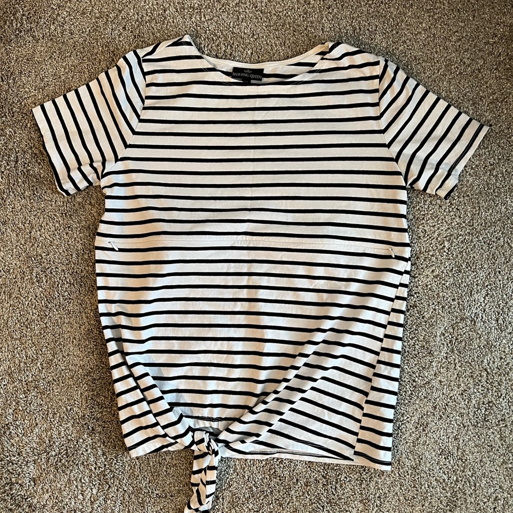 Nursing Queen Striped Tie Top